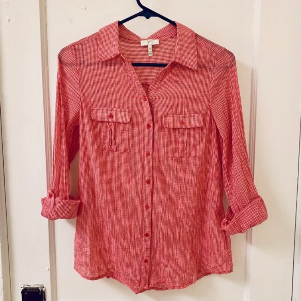 Joie Gingham Button-Down Size Small